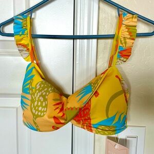 Kittenish Ruffle Swim top